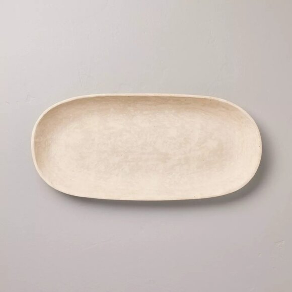 8x19 Artisan Handcrafted Decorative Oval Tray Cream - Hearth & Hand Magnolia - Picture 1 of 7